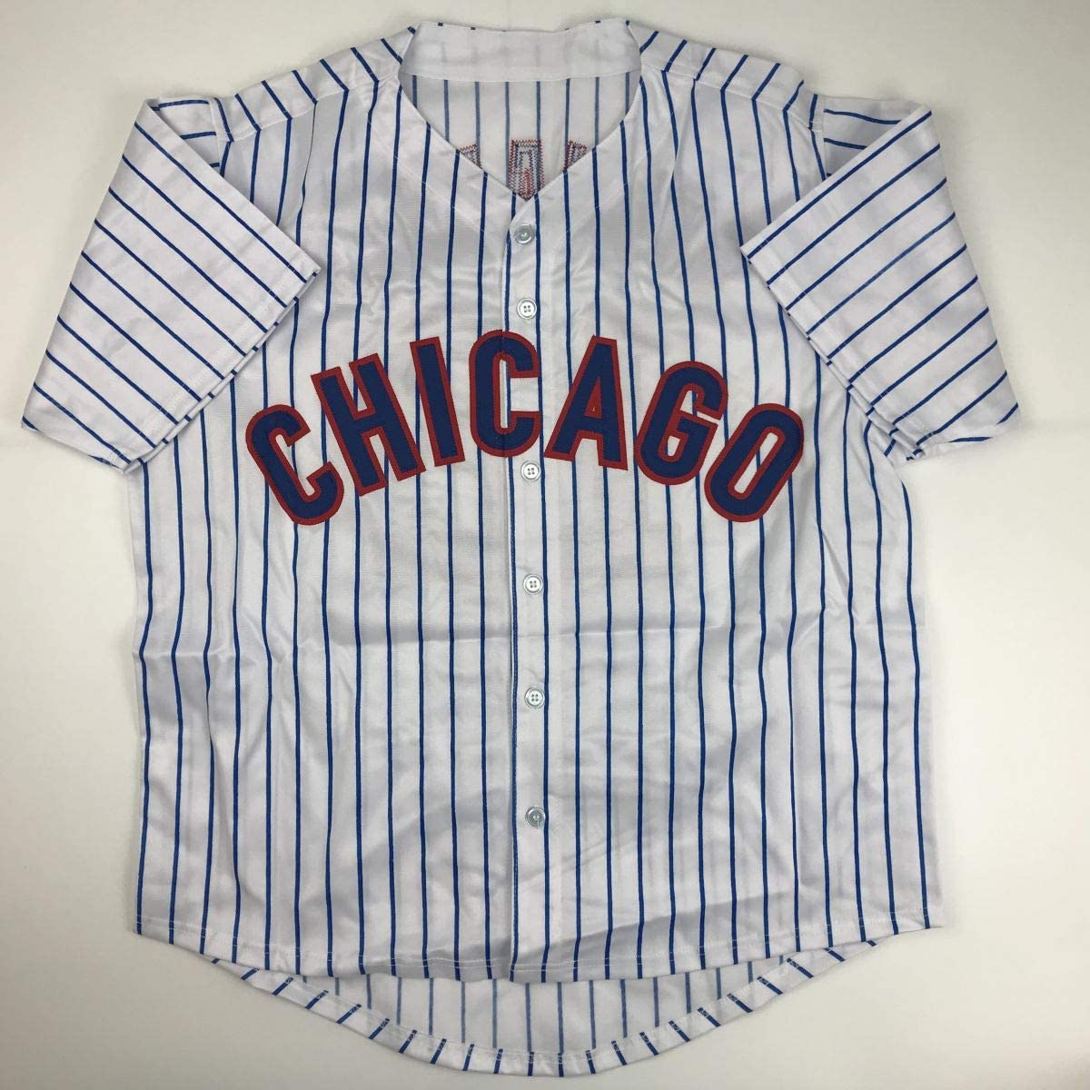 Autographed/Signed Kyle Schwarber Chicago Pinstripe Baseball Jersey JSA COA