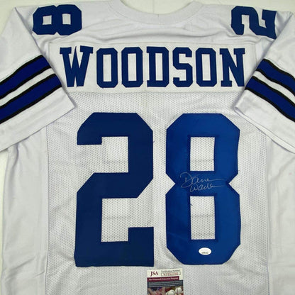 Autographed/Signed Darren Woodson Dallas White Football Jersey JSA COA