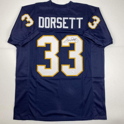 Autographed/Signed Tony Dorsett Pittsburgh Blue College Football Jersey JSA COA
