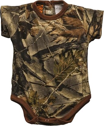 TrailCrest by Treel Newborn Baby Boy Girl Infant Undershirt- Short Sleeve Romper Bodysuit Camo Jumpsuit