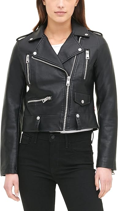 Levi's Women's Faux Leather Contemporary Motorcycle Jacket (Standard and Plus)
