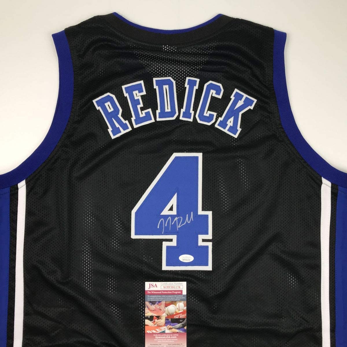 Autographed/Signed JJ J.J. Redick Duke Black College Basketball Jersey JSA COA