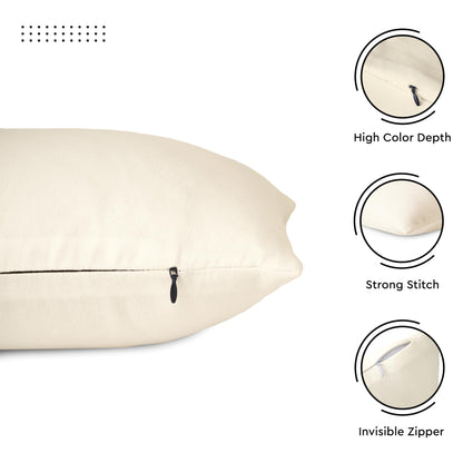 Canvas Throw Pillow Covers Pack of 4 Natural 18"x18" No Insert with Hidden Zippe
