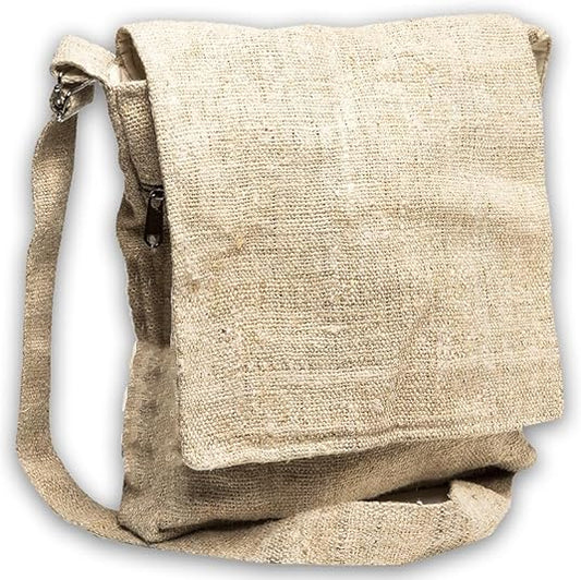 Core Hemp Crossbody Messenger Bag - Handmade In Nepal - Over-the-Shoulder Sling Bag - Unisex