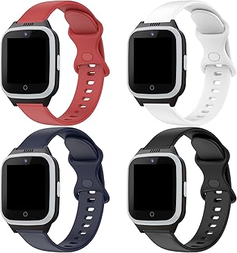 4-PACKS Colorful Bands Compatible with COSMO JrTrack 2 Watch for Boys Girls, Soft Silicone Cute Kids Watch Bands for COSMO JrTrack 2 Quick Release Strap Replacement Wristband