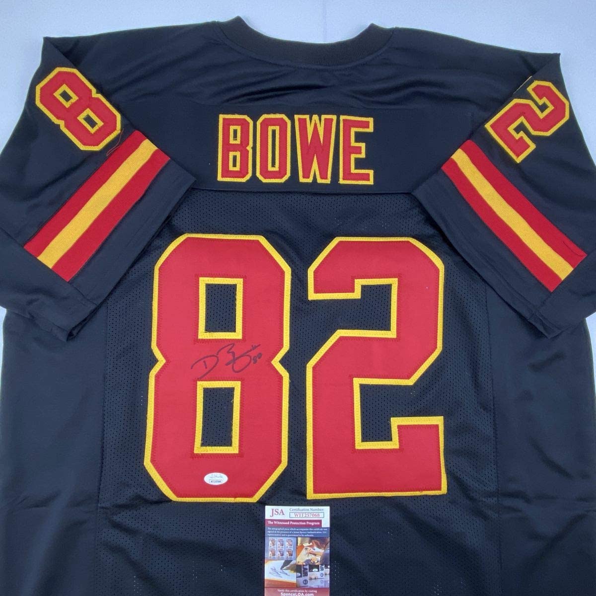 Autographed/Signed Dwayne Bowe Kansas City Black Football Jersey JSA COA