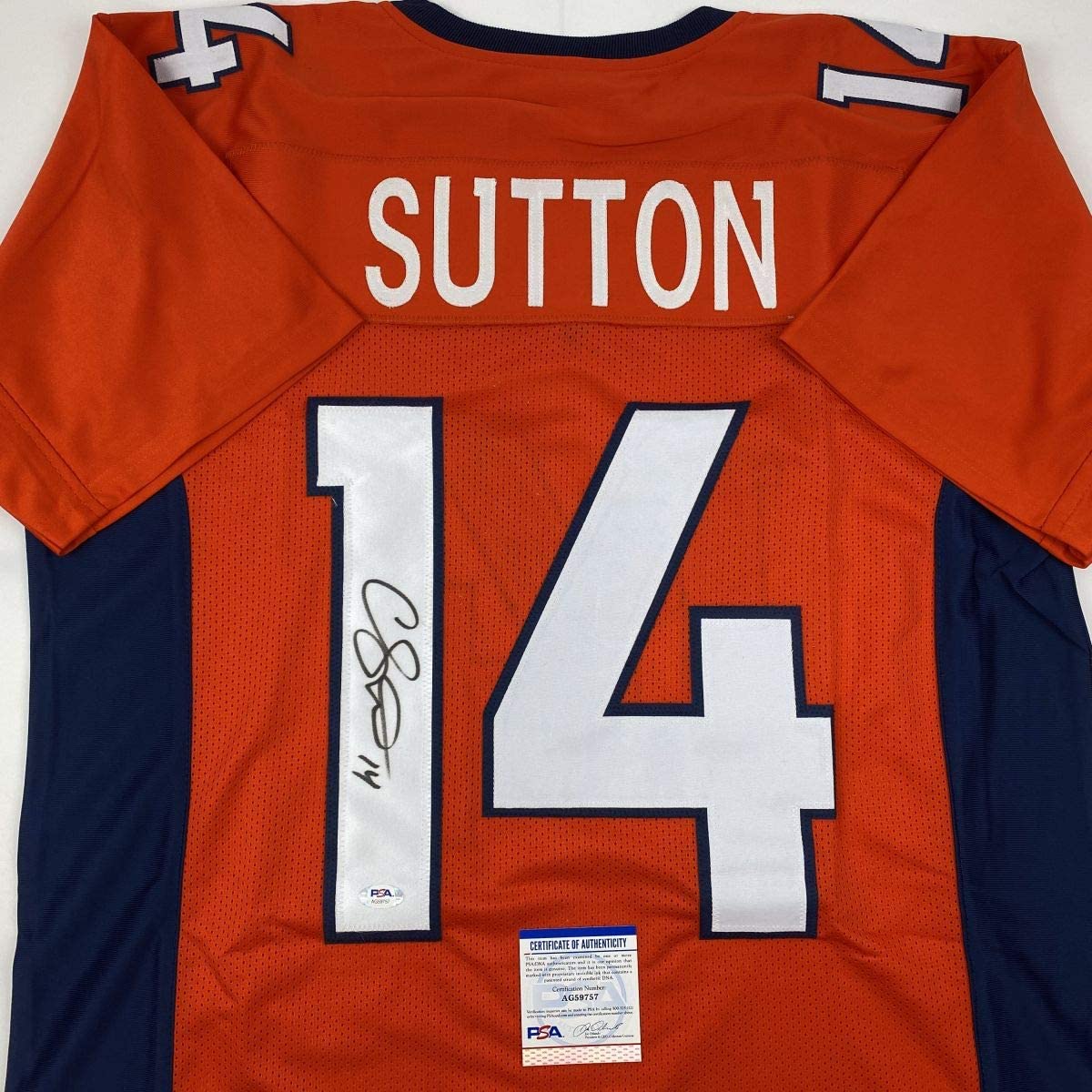 Autographed/Signed Courtland Sutton Denver Orange Football Jersey PSA/DNA COA