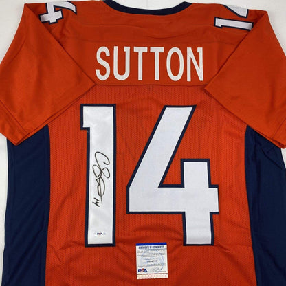 Autographed/Signed Courtland Sutton Denver Orange Football Jersey PSA/DNA COA