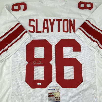 Autographed/Signed Darius Slayton New York White Football Jersey JSA COA
