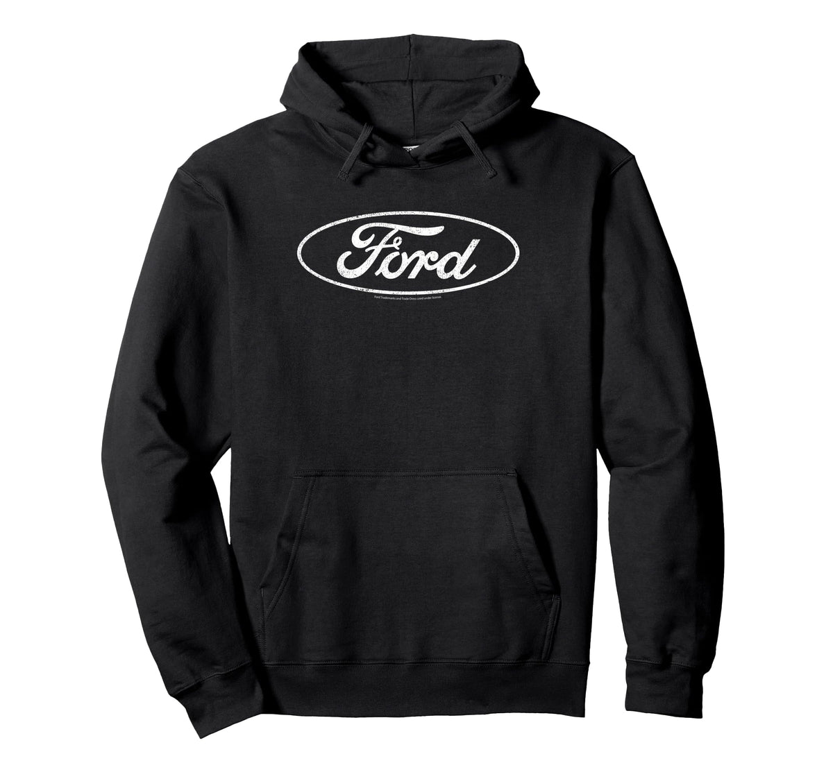 Ford Distressed White Oval Logo Hoodie - Custom Art Print for Adults