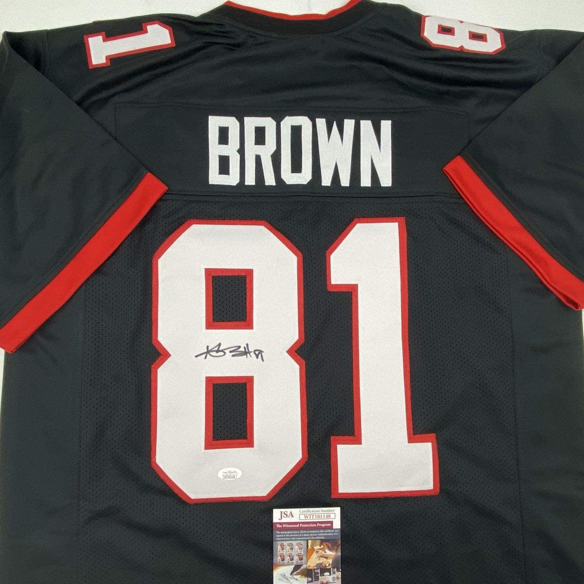 Autographed/Signed Antonio Brown Tampa Bay Black Football Jersey JSA COA