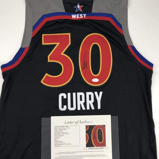 Autographed/Signed Stephen Steph Curry Black NBA All-Star Game Basketball Jersey JSA COA/LOA