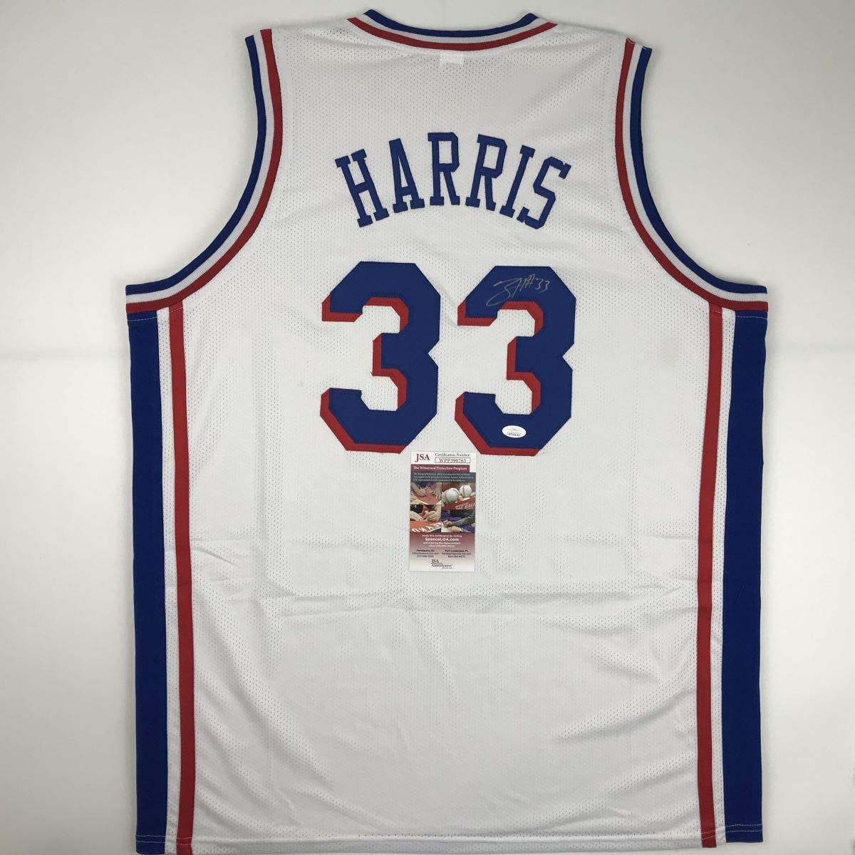 Autographed/Signed Tobias Harris Philadelphia White Basketball Jersey JSA COA