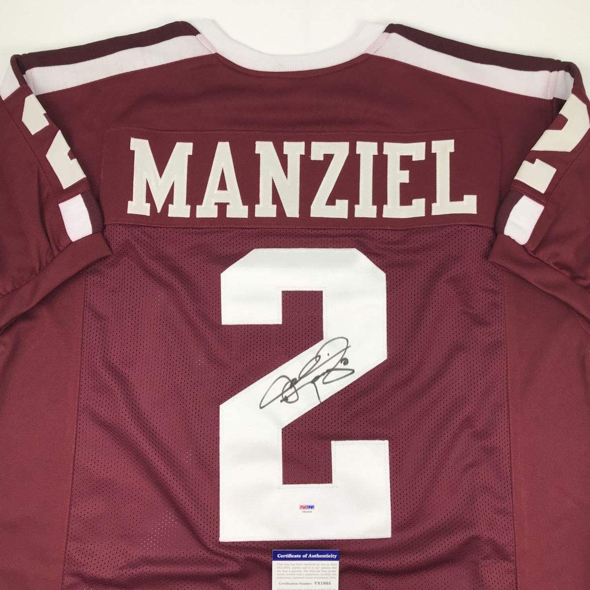 Autographed/Signed Johnny Manziel Texas A&M Maroon College Football Jersey PSA/DNA COA