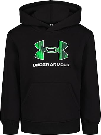 Under Armour Boys' Hoodie, Fleece Pullover, Logo & Printed Designs, Black Etch Logo