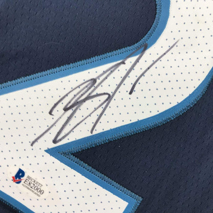Autographed/Signed Karl-Anthony Towns Minnesota Blue Basketball Jersey Beckett BAS COA