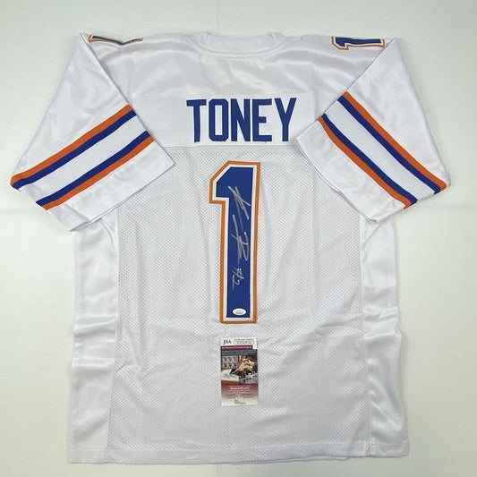 Autographed/Signed Kadarius Toney Florida White College Football Jersey JSA COA