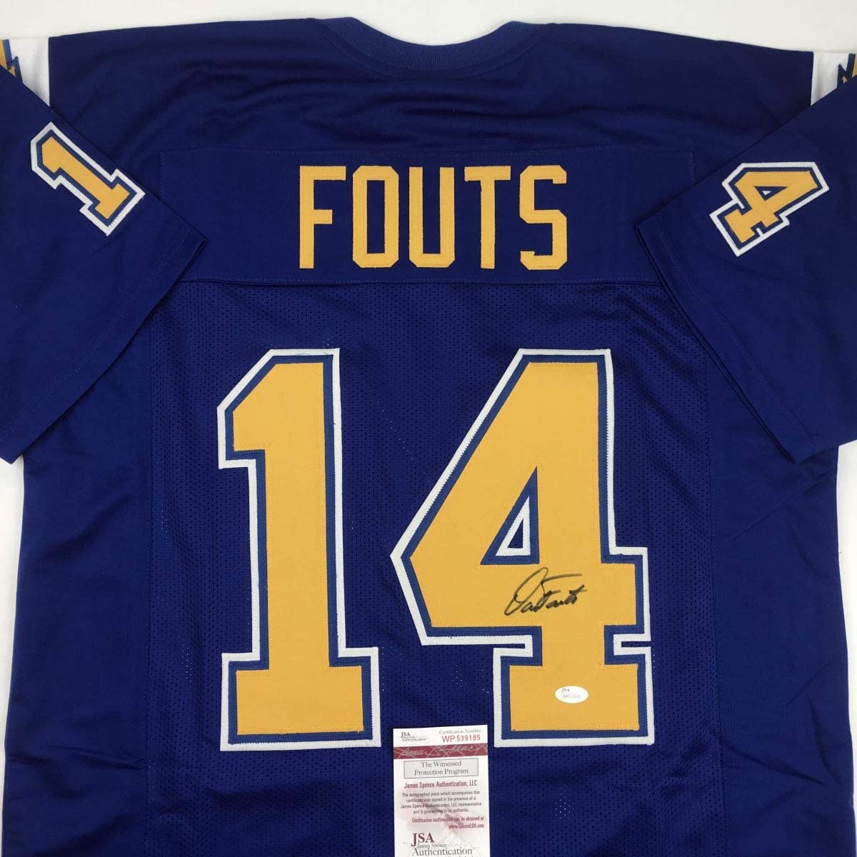 Autographed/Signed Dan Fouts San Diego Royal Blue Football Jersey JSA COA