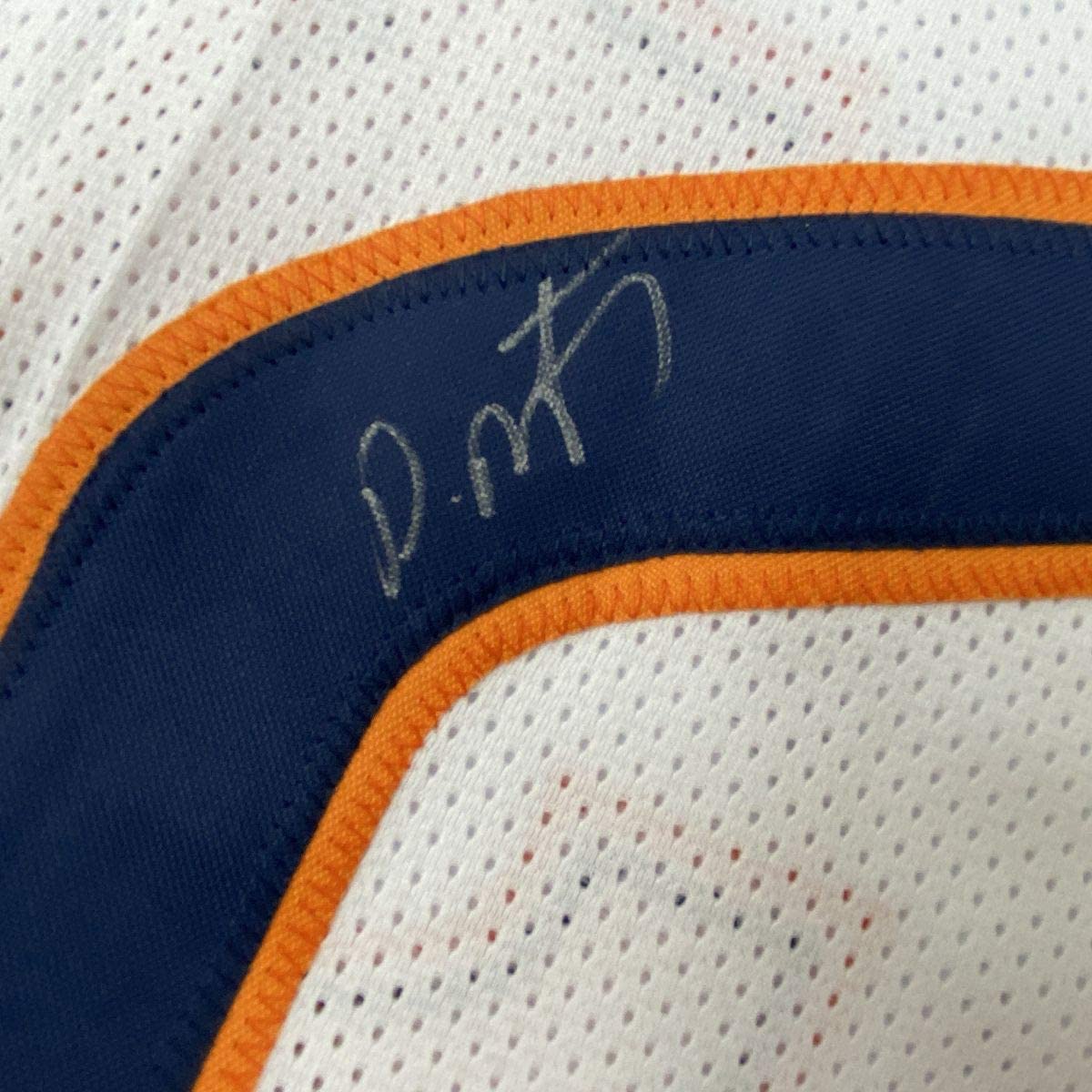 Autographed/Signed David Montgomery Chicago White Football Jersey JSA COA