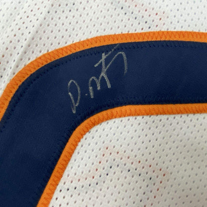 Autographed/Signed David Montgomery Chicago White Football Jersey JSA COA