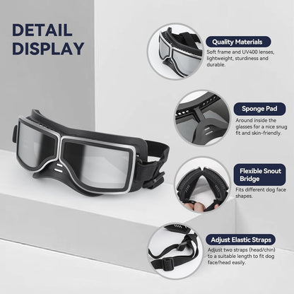 Dog Goggles Medium to Large Breed Pilot Style