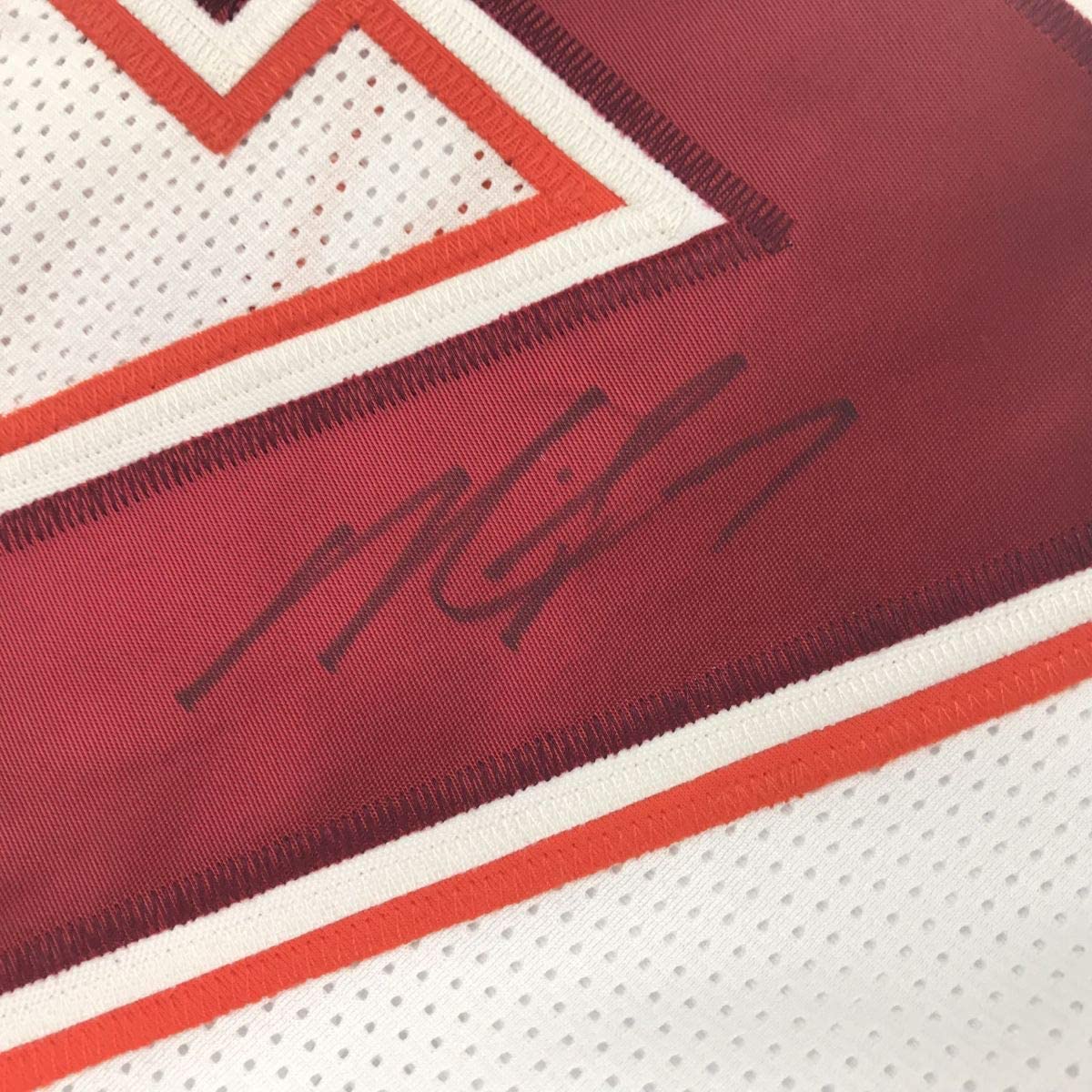 Autographed/Signed Michael Mike Vick Virginia Tech White College Football Jersey JSA COA