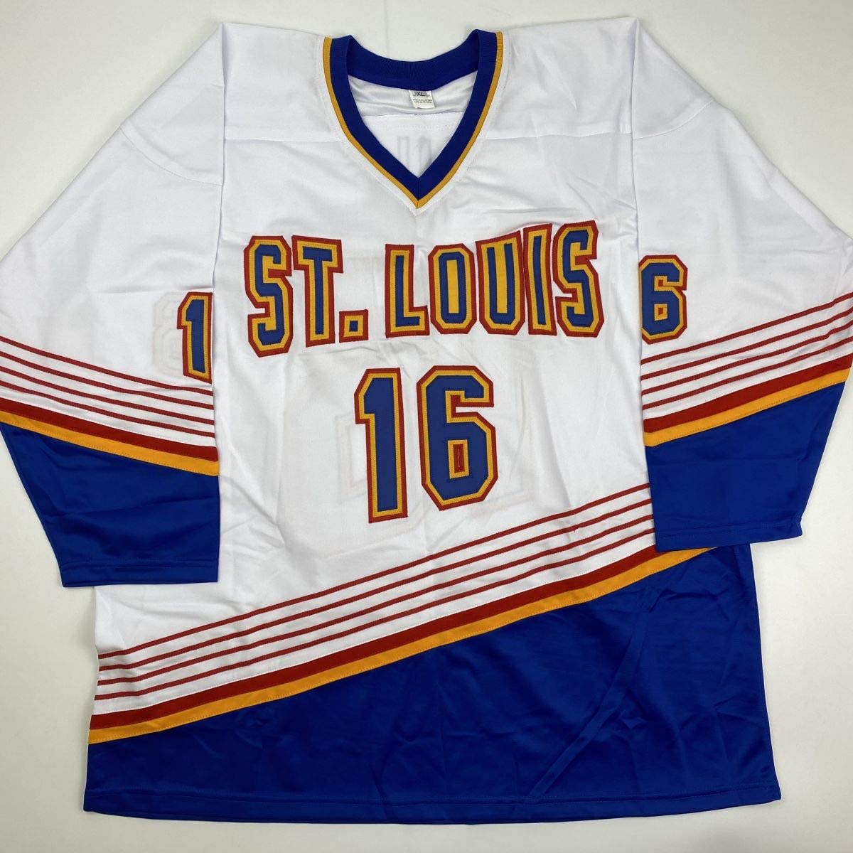 Autographed/Signed Brett Hull HOF 2009 St. Louis Retro White Hockey Jersey JSA COA