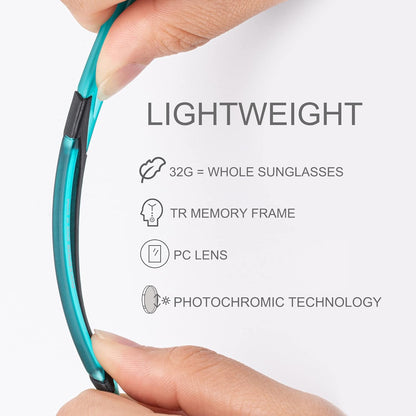 ROCKBROS Photochromic Cycling Sunglasses UV Protection Windproof Lightweight