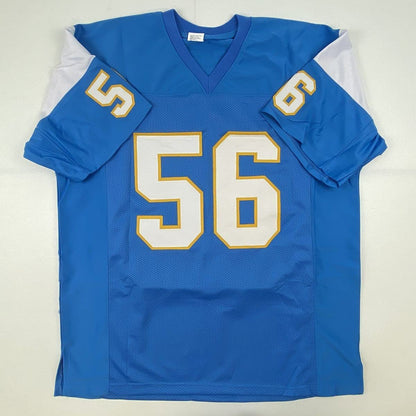 Autographed/Signed Shawne Merriman San Diego Powder Blue Football Jersey Beckett BAS COA