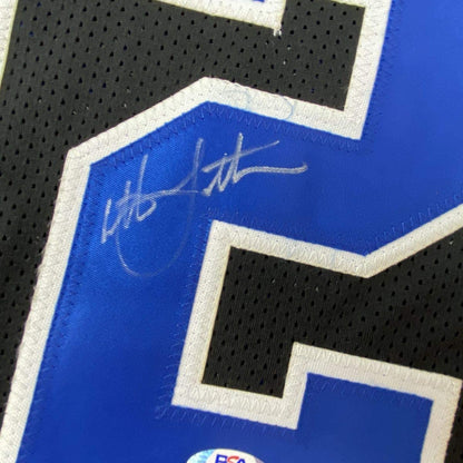 Autographed/Signed Christian Laettner Duke The Shot Black College Basketball Jersey PSA/DNA COA