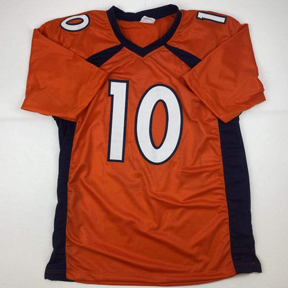 Autographed/Signed Jerry Jeudy Denver Orange Football Jersey JSA COA