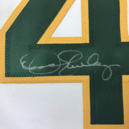 Autographed/Signed Dennis Eckersley Oakland White Baseball Jersey JSA COA