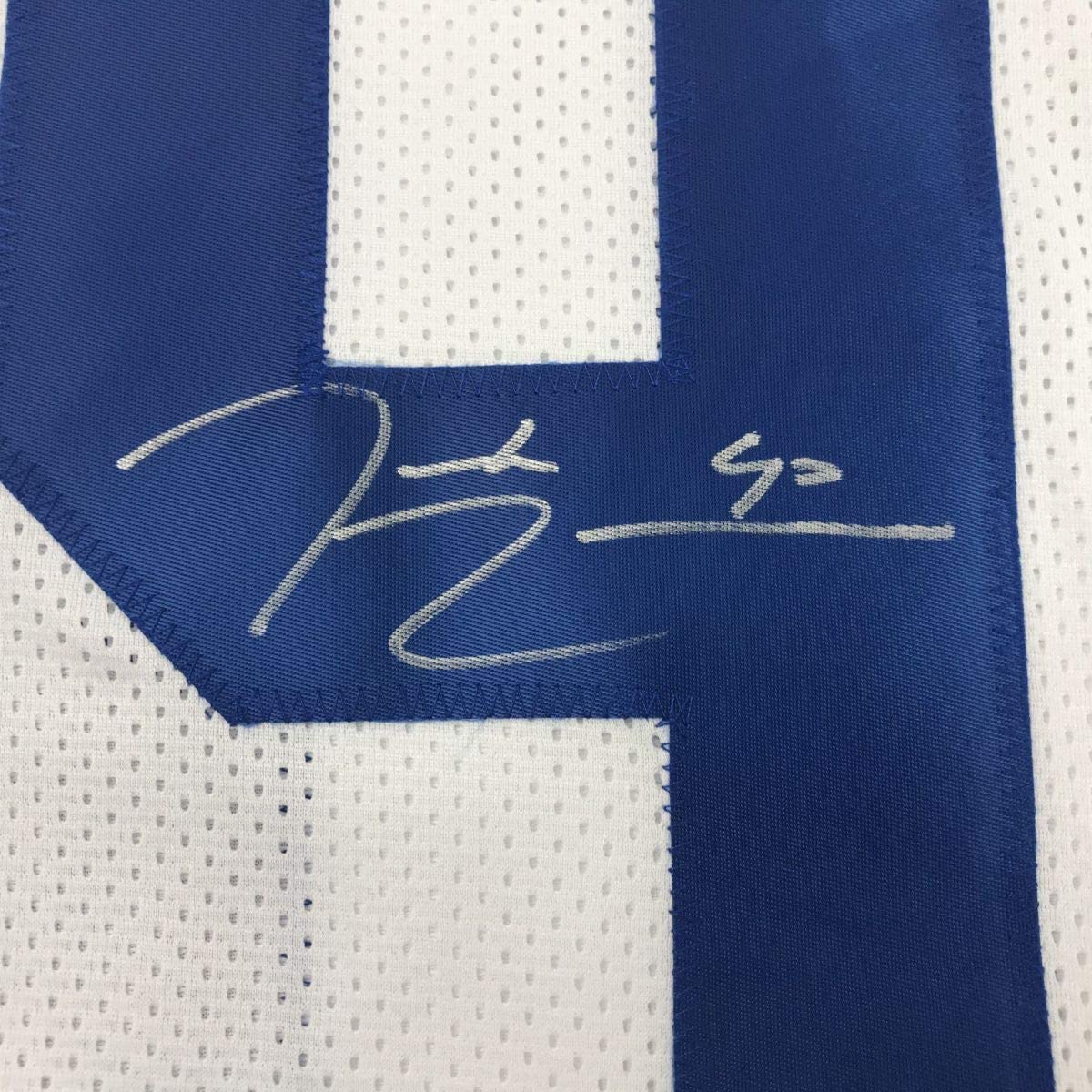Autographed/Signed Demarcus Lawrence Dallas White Football Jersey JSA COA