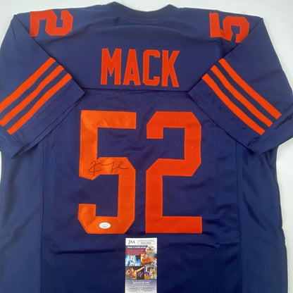 Autographed/Signed Khalil Mack Chicago Retro Blue Football Jersey JSA COA