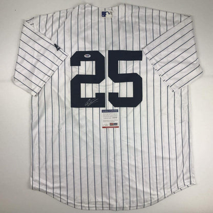 Autographed/Signed Gleyber Torres New York Pinstripe Baseball Jersey PSA/DNA COA