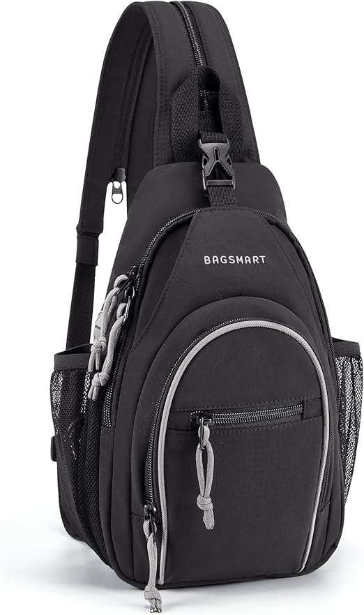BAGSMART Crossbody Sling Bag for Men Women, Small Sling Backpack Shoulder Bag, Anti-Theft Chest Daypack