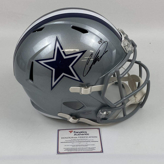 Autographed/Signed CeeDee Lamb Dallas Cowboys Full Size FS F/S Replica Football Helmet Fanatics COA