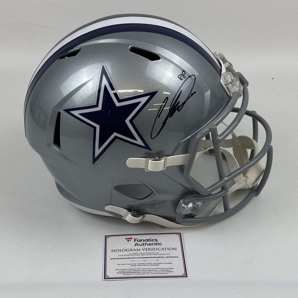 Autographed/Signed CeeDee Lamb Dallas Cowboys Full Size FS F/S Replica Football Helmet Fanatics COA
