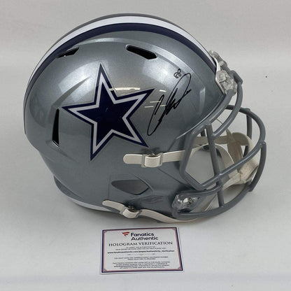 Autographed/Signed CeeDee Lamb Dallas Cowboys Full Size FS F/S Replica Football Helmet Fanatics COA