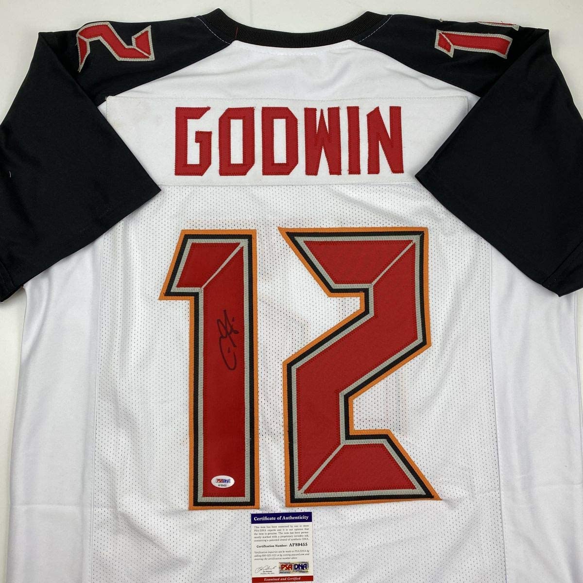 Autographed/Signed Chris Godwin Tampa Bay White Football Jersey PSA/DNA COA