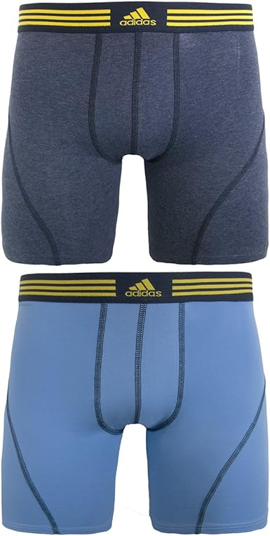 adidas Men's Athletic Stretch Cotton Boxer Brief Underwear (2-Pack)