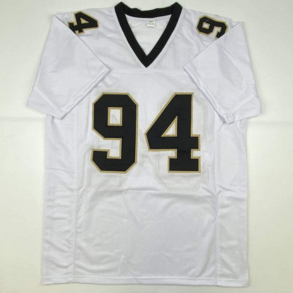 Autographed/Signed Cameron Cam Jordan New Orleans White Football Jersey JSA COA