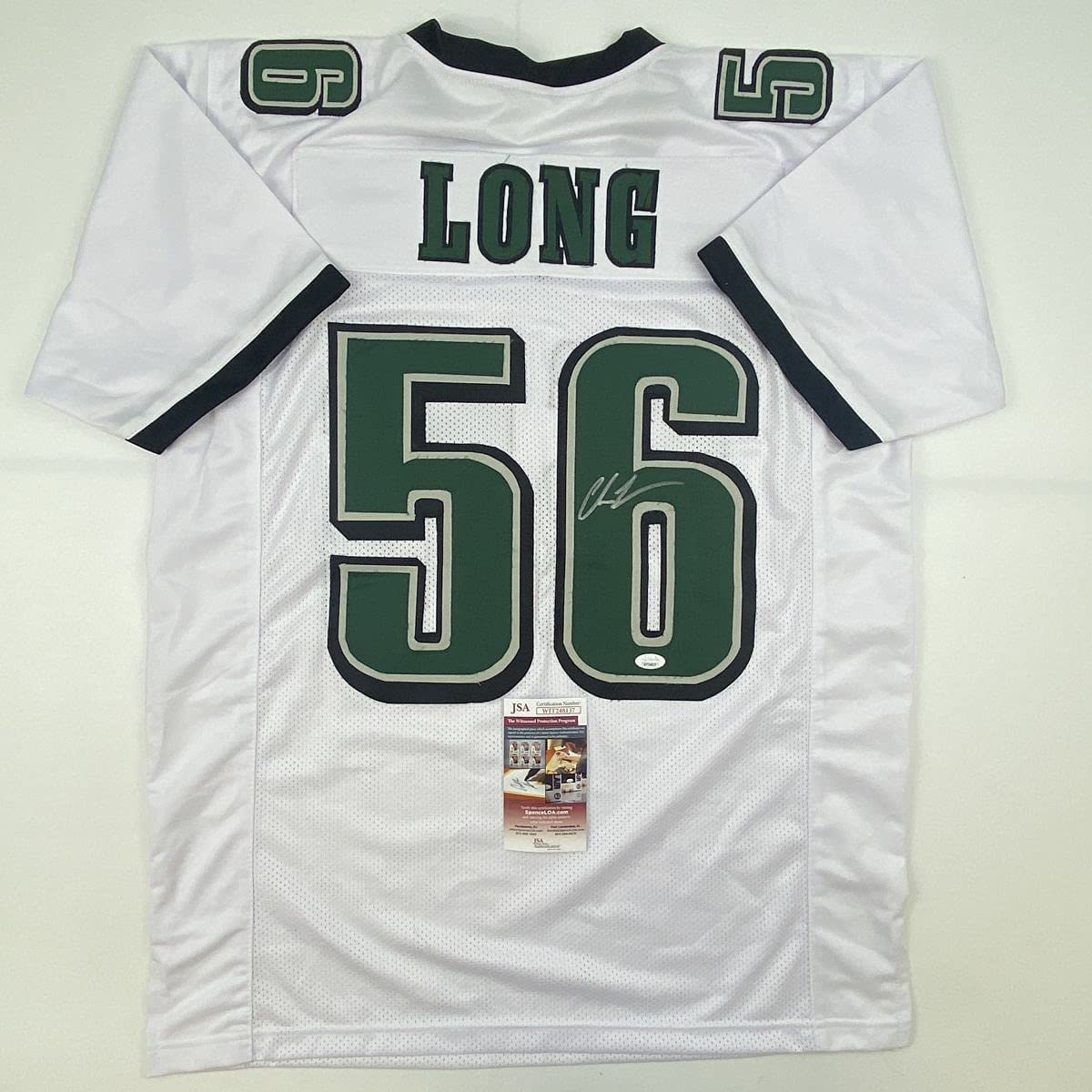 Autographed/Signed Chris Long Philadelphia White Football Jersey JSA COA
