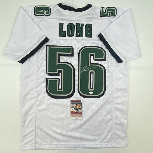 Autographed/Signed Chris Long Philadelphia White Football Jersey JSA COA