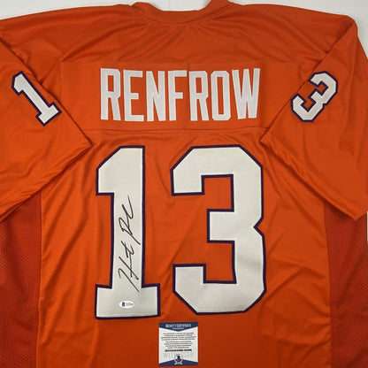 Autographed/Signed Hunter Renfrow Clemson Orange College Football Jersey Beckett BAS COA