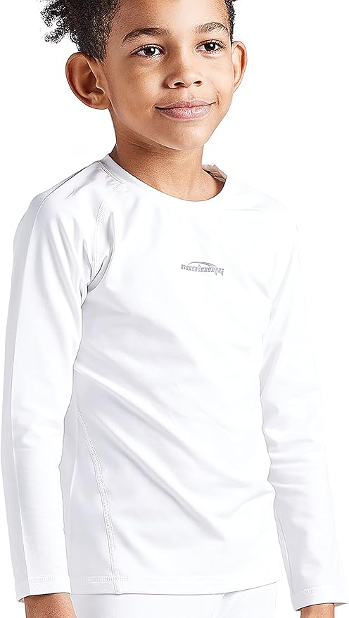 COOLOMG Youth Boys & Girls Thermal Compression Shirt Long Sleeve Fleece Baselayer Football Baseball Soccer Undershirt