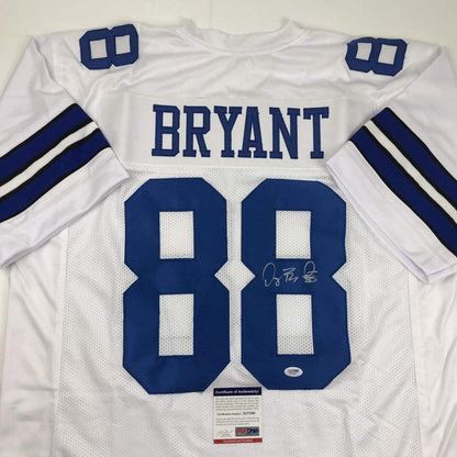Autographed/Signed Dez Bryant Dallas White Football Jersey PSA/DNA COA