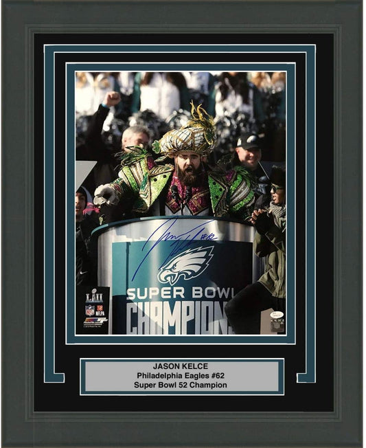 Framed Autographed/Signed Jason Kelce Super Bowl Parade Speech Mummers Philadelphia Eagles 16x20 Football Photo PSA/DNA COA