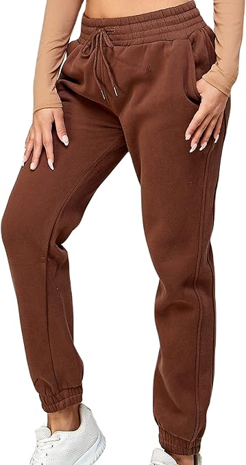 IUUI Sweatpants for Women High Stacked Waist Fleece Womens Joggers with Pockets Lounge Pants for Yoga Workout Running