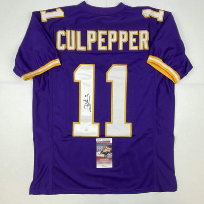 Autographed/Signed Daunte Culpepper Minnesota Purple Football Jersey JSA COA